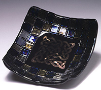 Celtic Knotwork Fused Glass Bowl