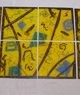 Funky Fused Glass Painted Tiles