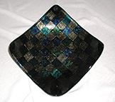 Fused Iridescent Glass Tile Bowl